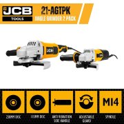 JCB Corded Angle Grinder Twin Pack 115mm and 230mm Angle Grinders